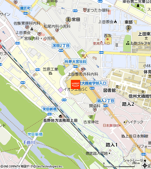 イオンスタイル上田付近の地図